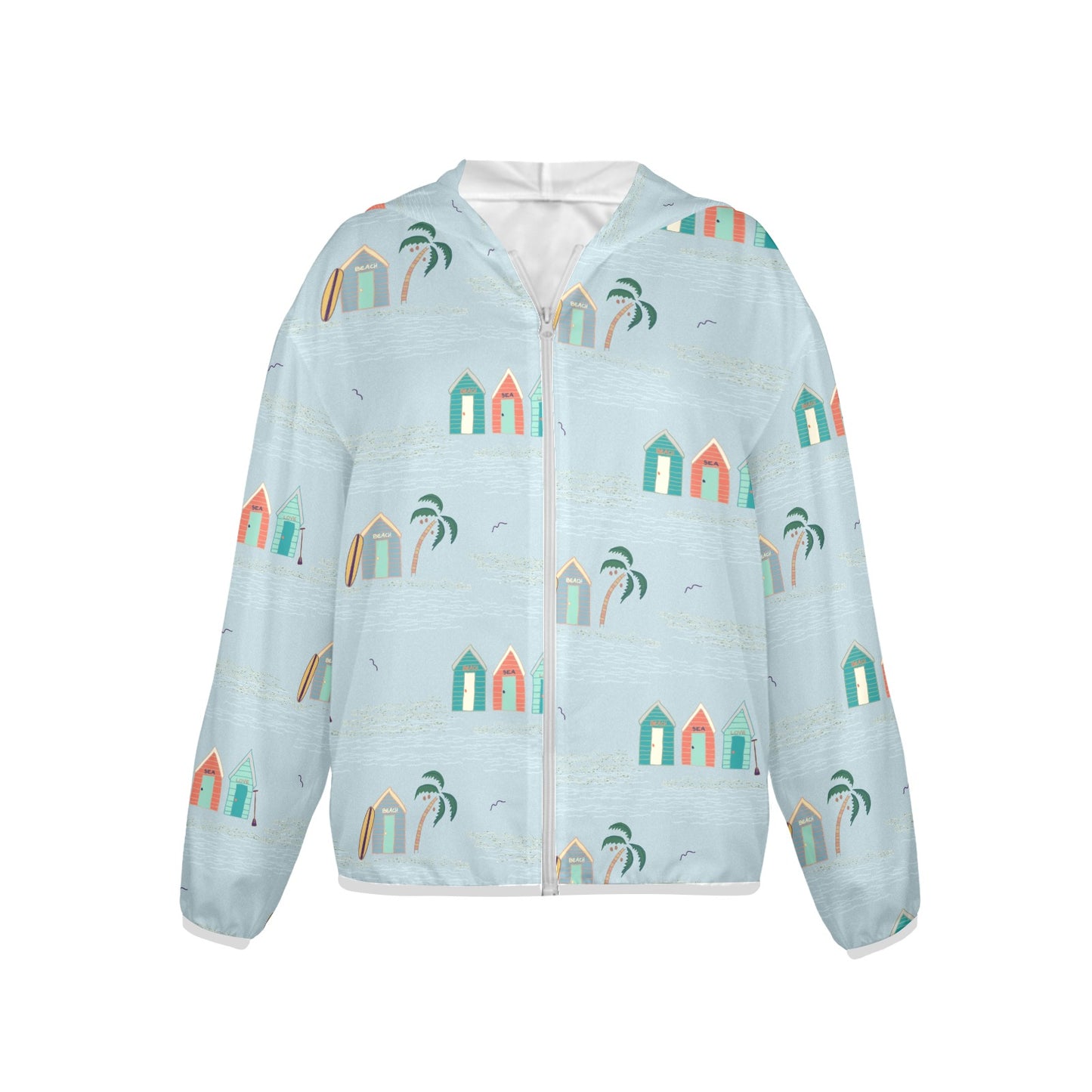 Salty Beach huts zip hoodie.