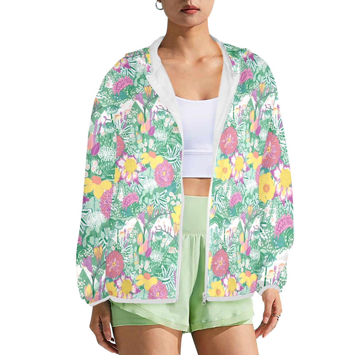Spring Flower Bouquet zip hoodie.