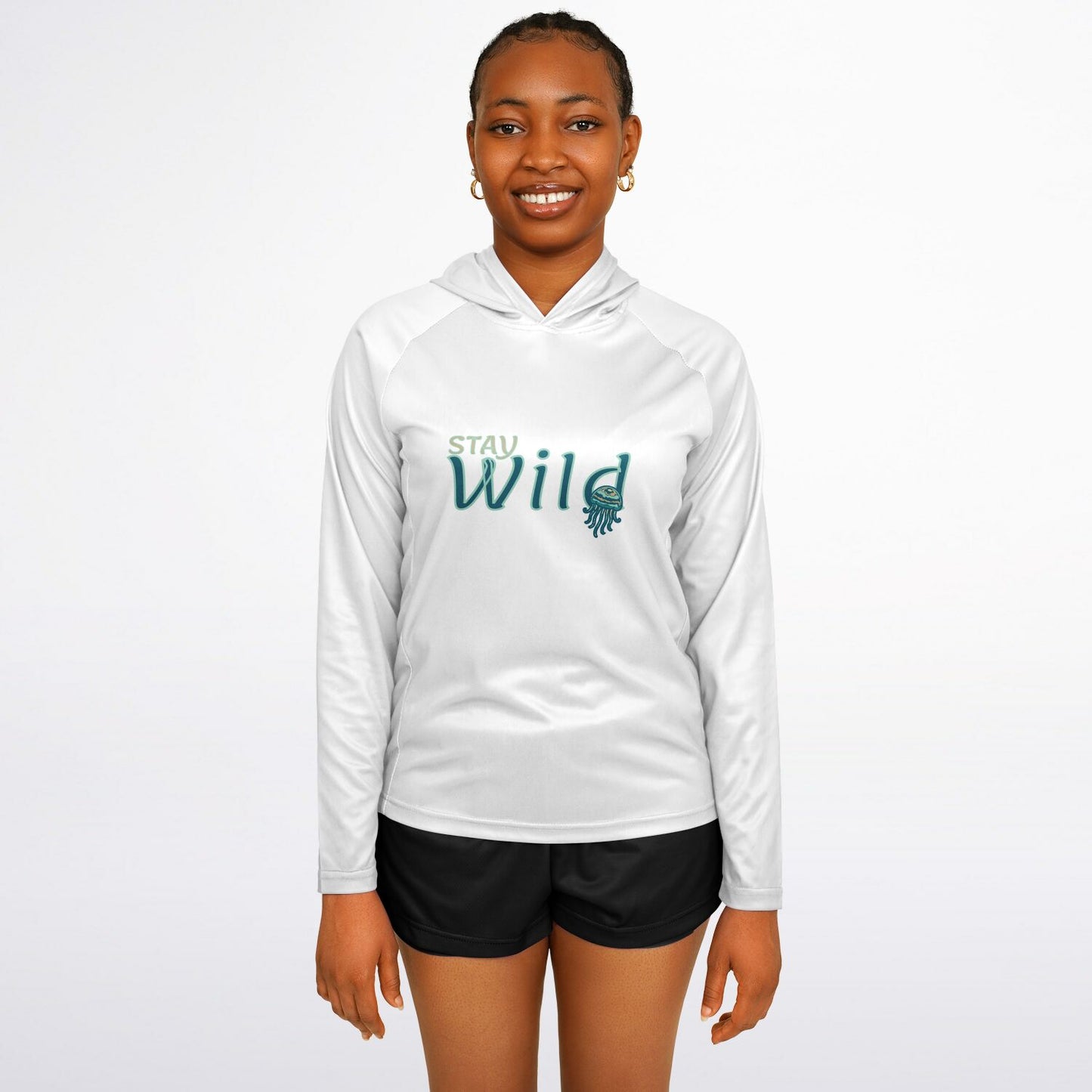 Women's Stay wild UPF 40+ Sun hoodie.