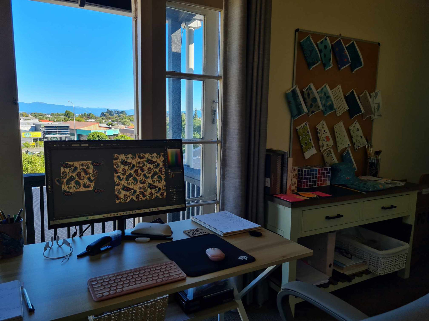 view from the desk of Wild Design NZ