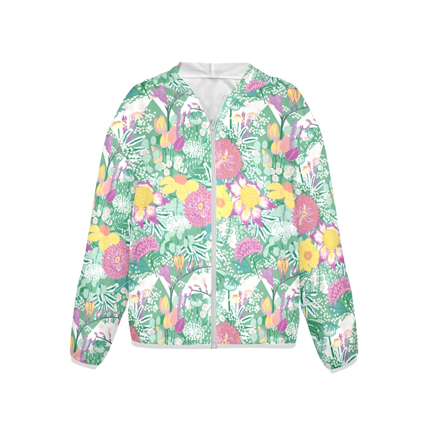 front view of the spring flower sun hoodie