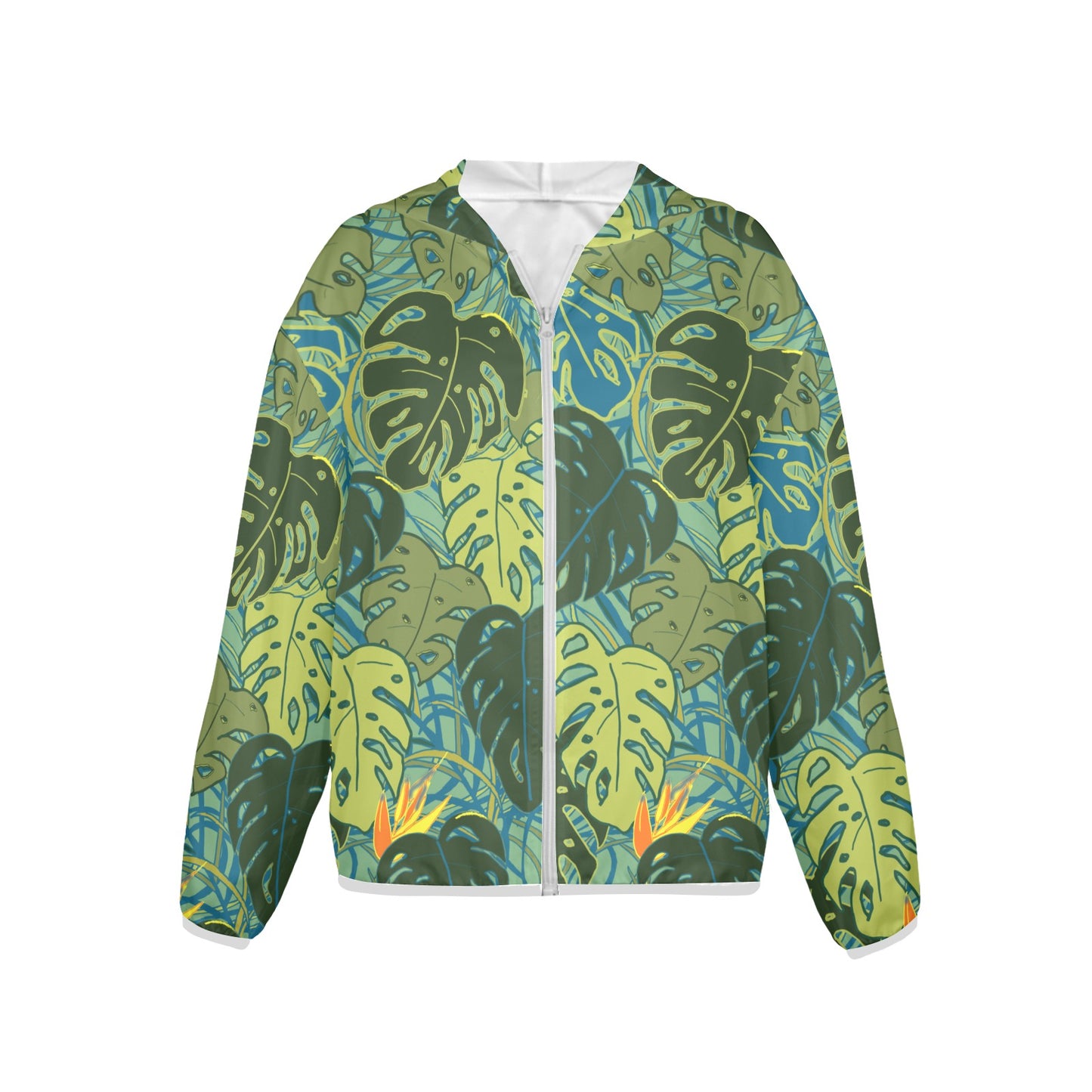 Tropical canopy zip hoodie.