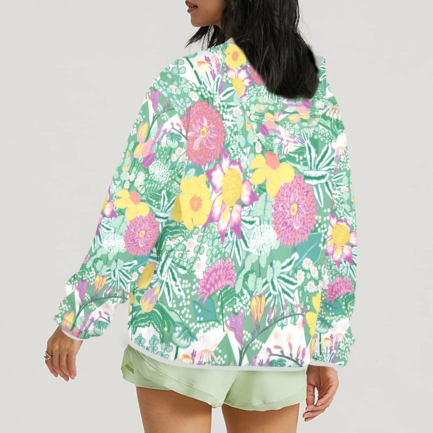 Spring Flower Bouquet zip hoodie.