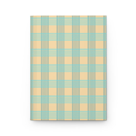 Checkered Journal Hardcover Matte, Blue and Beige Design