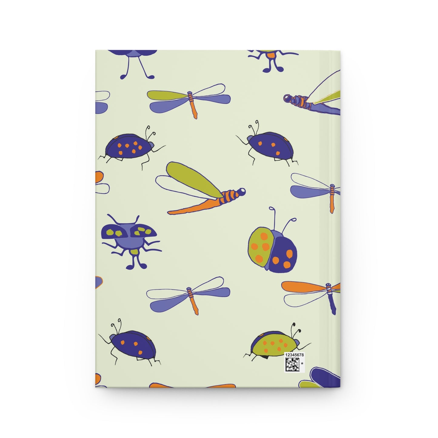 Hardcover Journal Matte - Dragonfly and Ladybird Pattern