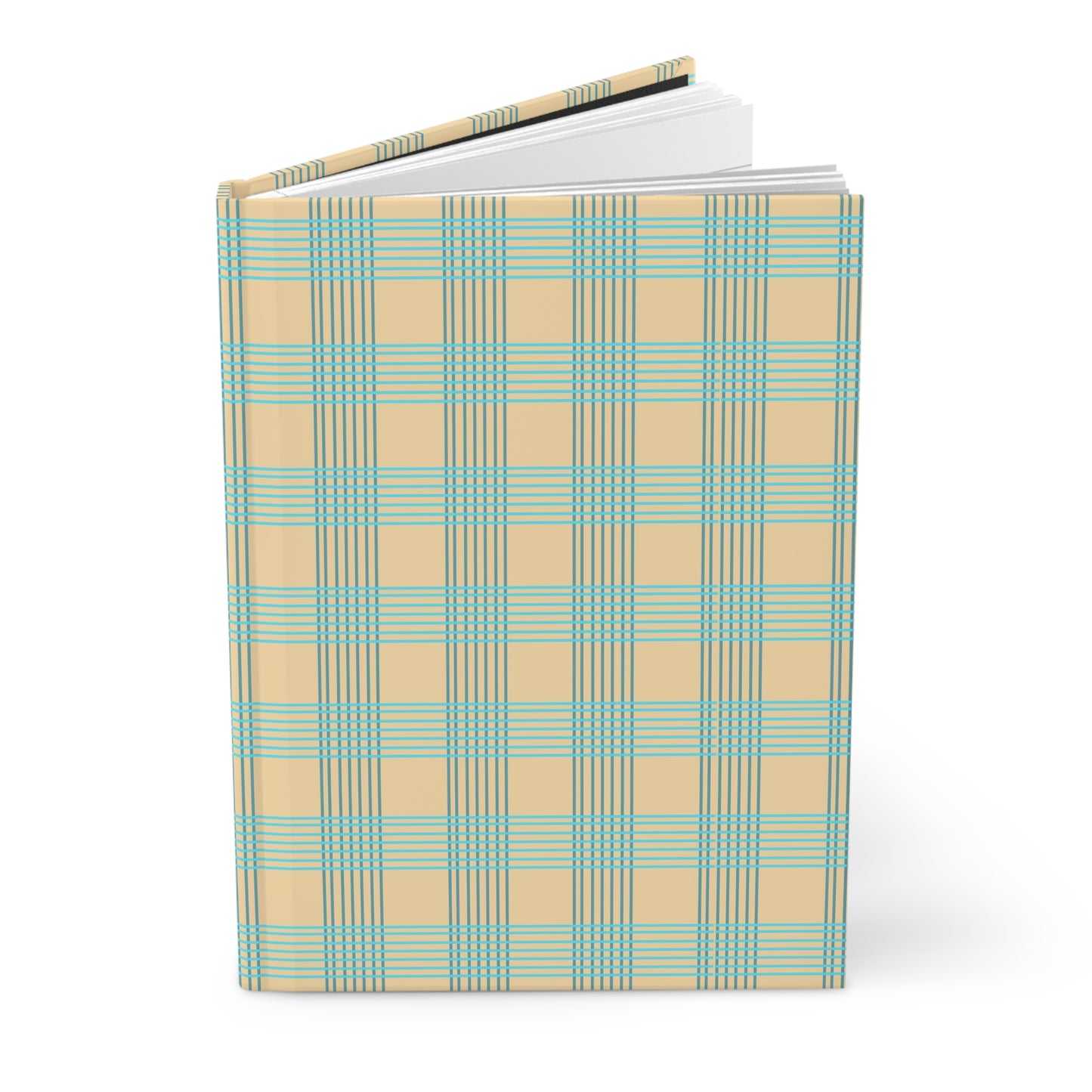 Checkered Journal Hardcover Matte, Blue and Beige Design