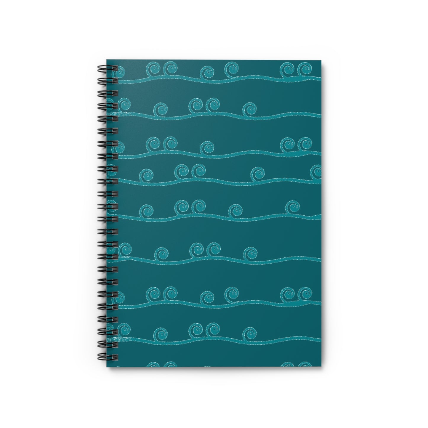 Spiral Notebook - Curly Wave Pattern Ruled Line