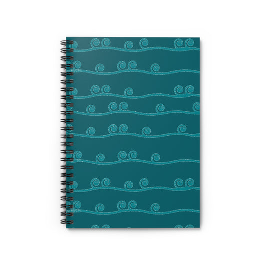 Spiral Notebook - Curly Wave Pattern Ruled Line