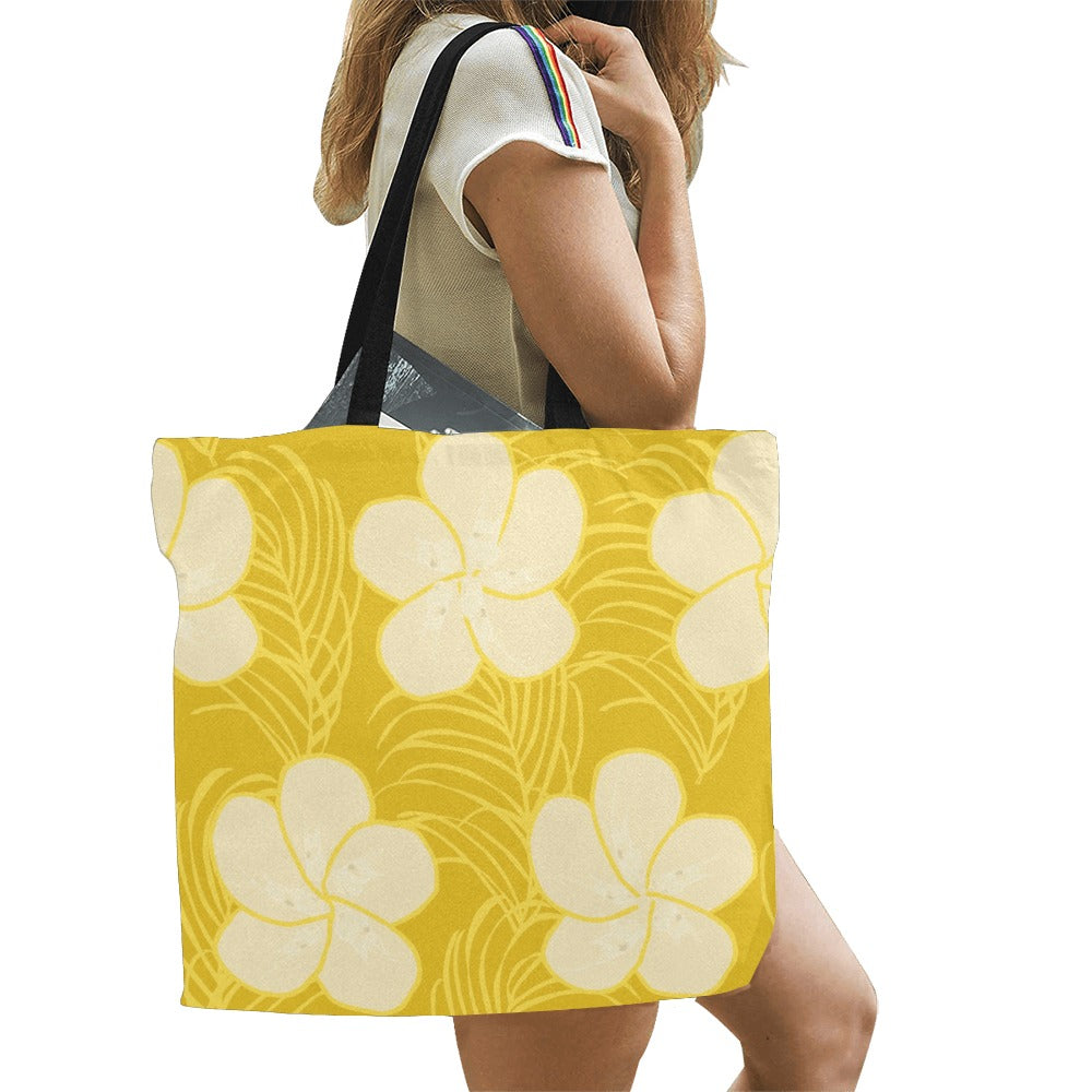 Tropical frangipani tote bag by Wild Design NZ