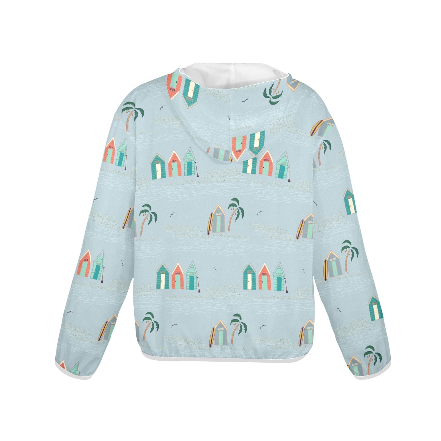 Salty Beach huts zip hoodie.