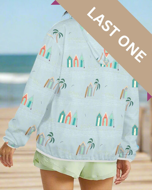 Salty Beach huts zip hoodie.