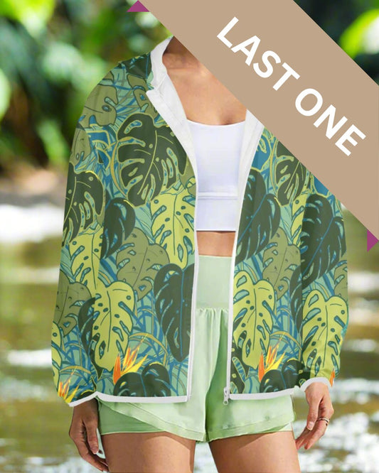 Tropical canopy zip hoodie.