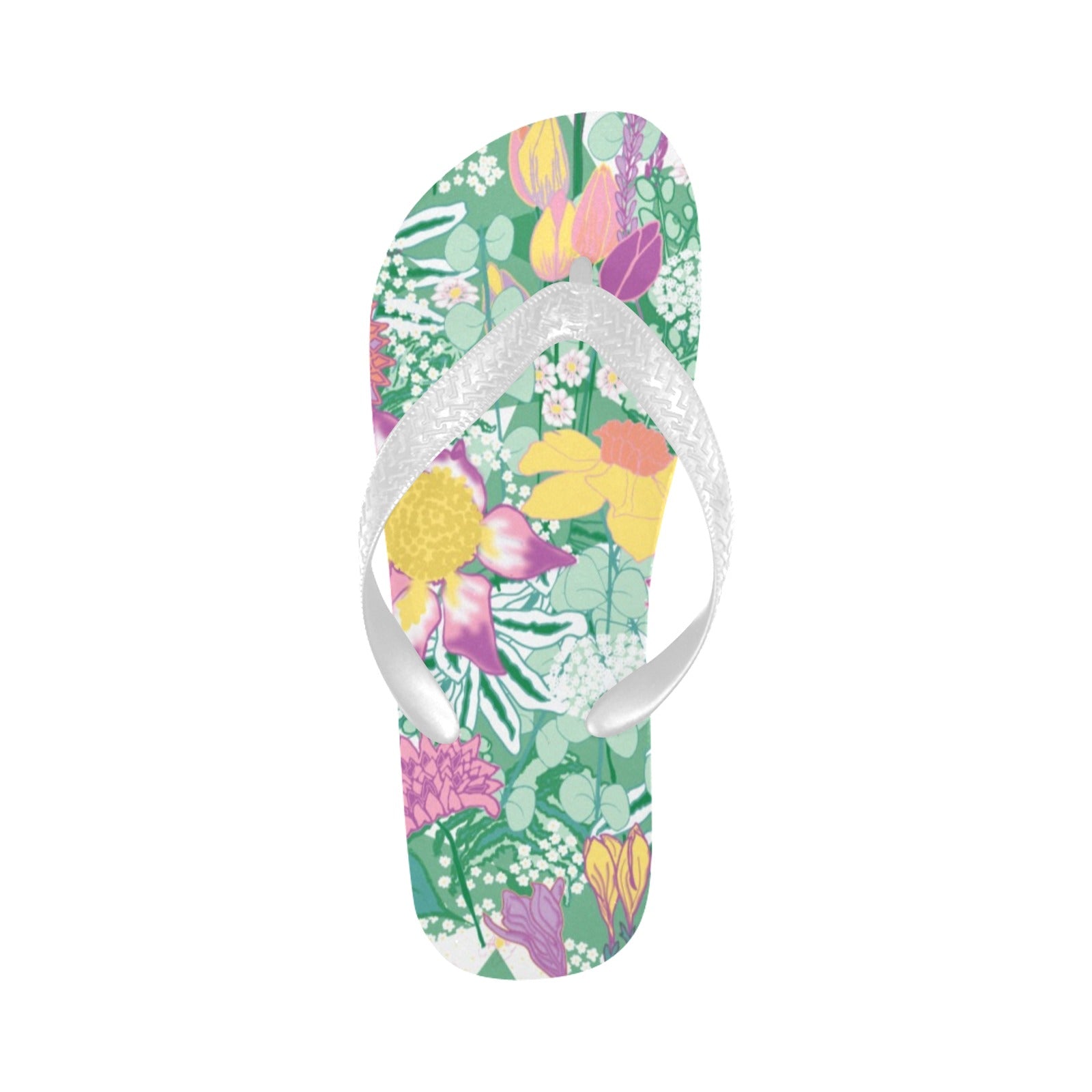 Lefthand single flip flop with spring flower design