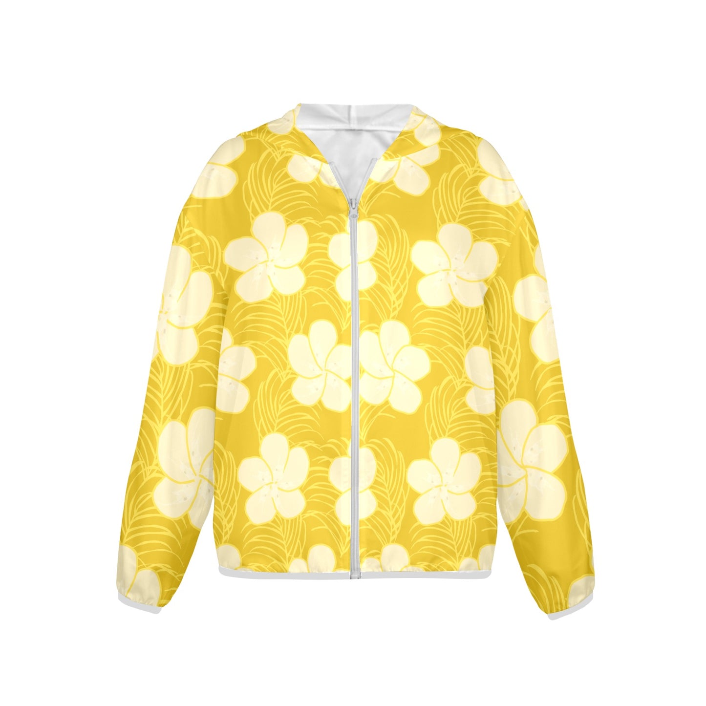 Tropical frangipani zip hoodie